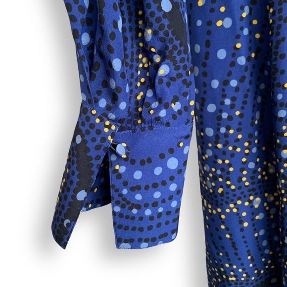 Altuzarra Mila Dress 36 Silk Asymmetric Ruched Long Sleeve Printed Midi Dress - Picture 11 of 16